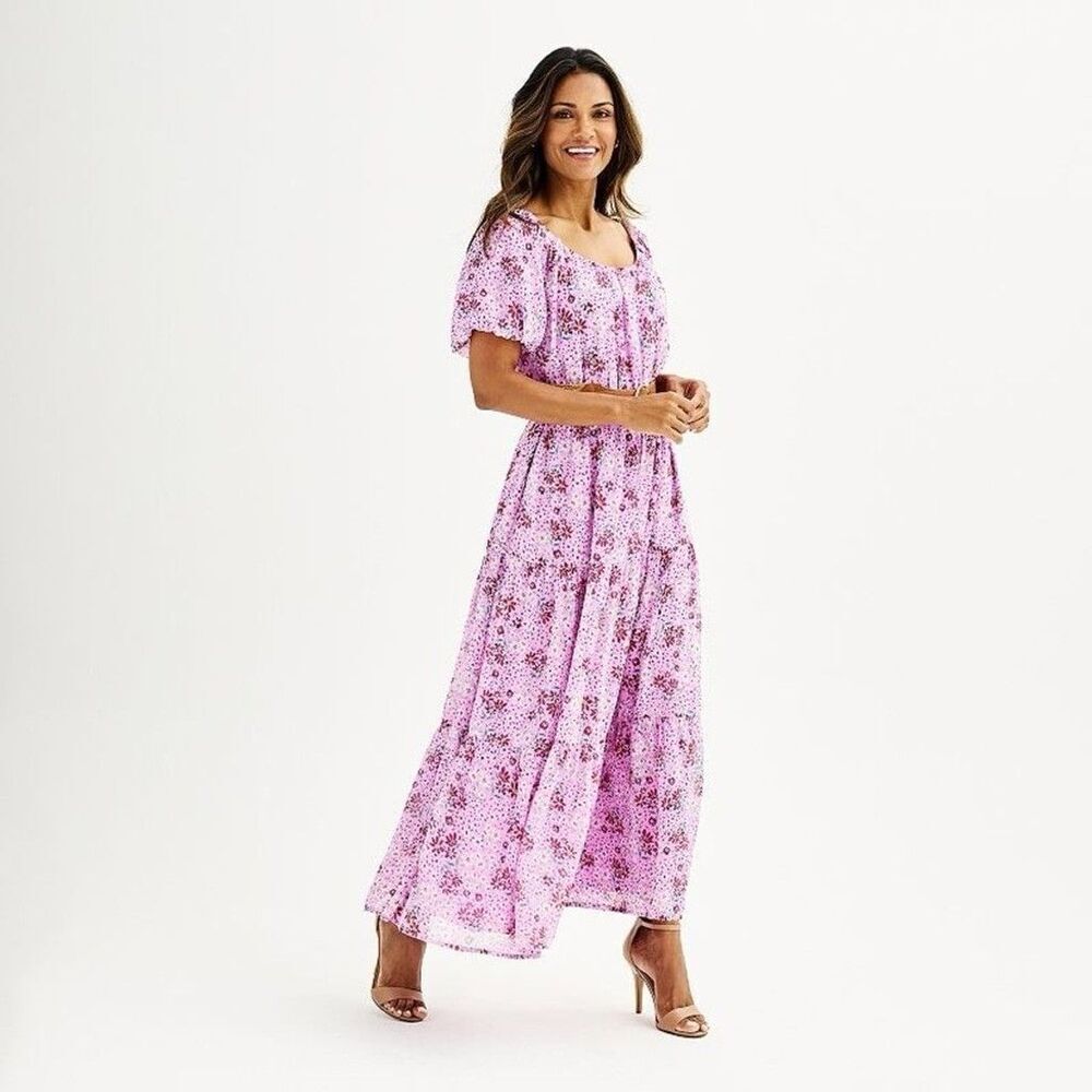 Draper James Ditsy Floral Tiered Maxi Dress size 2X Cottagecore Peasant Prairie - Picture 13 of 13